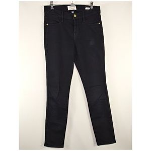 FRAME Denim Le High Straight Black Skinny Jeans 24